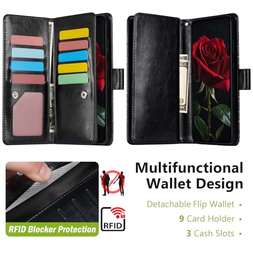 Varikke for Galaxy S26+/Plus Wallet Case Magnetic Detachable, Black - color: Black, size: Galaxy S26+/S26 Plus 6.7"