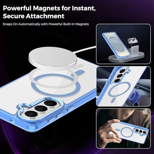 Lunivop for Samsung Galaxy s26 Plus Case Hard [Compatible with Magsafe Wireless Charging] Yellowing Resistant Magnetic Cover Clear para S 26 Plus 6.7 '' 5G 2026 Rugged Best Phone Cases Light Blue - color: Light Blue, size: Compatible with Samsung Galaxy S