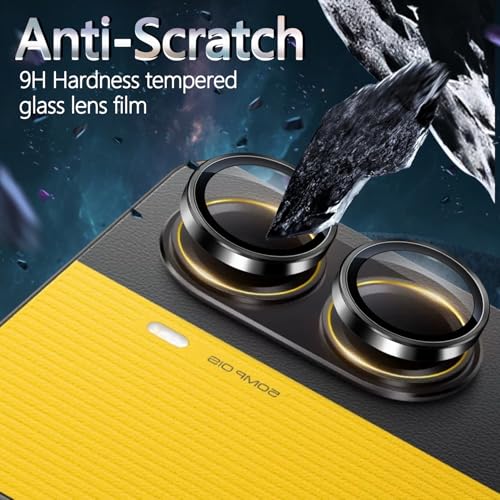 1 Pack Camera Lens Frame for Xiaomi Poco X7 Pro 5G/4G, 9H Glass Screen Protector Anti-Scratch, Tempered Glass Metal Individual Camera Cover Accessories for Xiaomi Poco X7 Pro 5G/4G,Black - size: for Xiaomi Poco X7 Pro 5G/4G