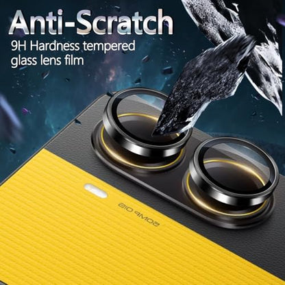1 Pack Camera Lens Frame for Xiaomi Poco X7 Pro 5G/4G, 9H Glass Screen Protector Anti-Scratch, Tempered Glass Metal Individual Camera Cover Accessories for Xiaomi Poco X7 Pro 5G/4G,Black - size: for Xiaomi Poco X7 Pro 5G/4G