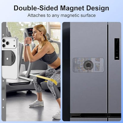 Magnetic Phone Ring Holder for MagSafe Dual-Side 360° Rotation Strong Magnet Finger Cell Phone Ring Grip Stand MagSafe Kickstand for iPhone 17 Pro Max/17 Pro/17/16/15/14/13/12,Samsung,Android,iPad