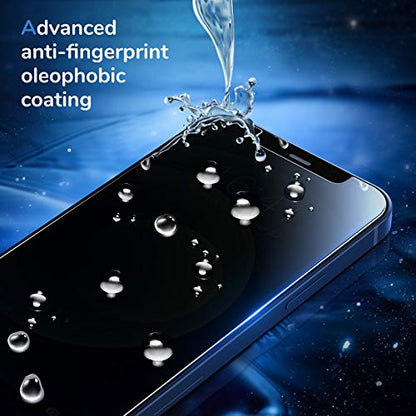 Syncwire Privacy Screen Protector for iPhone 12 / iPhone 12 Pro, Anti-Spy Shatterproof Tempered Glass [True 28°Anti Spy] [9H Hardness] [Easy Installation Frame] Black Protector for iPhone 6.1", 2 Pack - size: iPhone 12/12 Pro-6.1 Inch