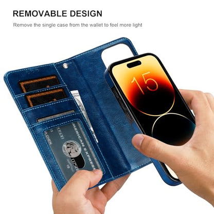 Bocasal for MagSafe Wallet Case Card Holder for iPhone 15 Pro, Blue - color: Blue for MagSafe
