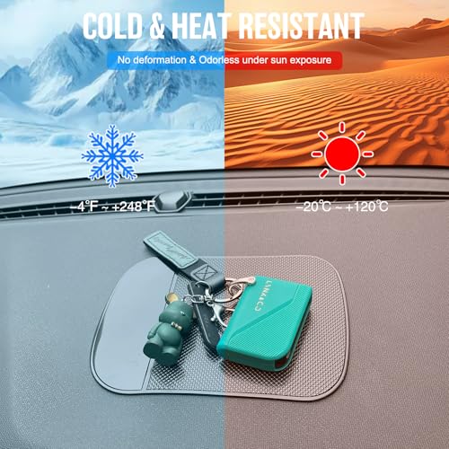 Car Dashboard Sticky Pad (2 Pack), Larger Size Reusable and Washable Anti-Slip Cell Pads with Strong Adhesive, Can Hold Cell Phones, Sunglasses, Coins ect. (7.5" x 5.5")