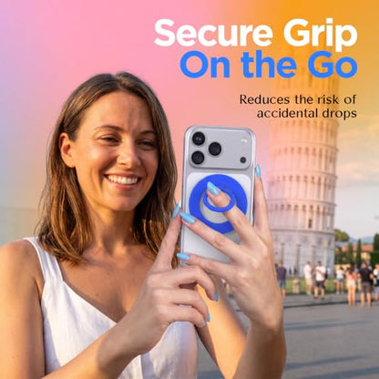 FELONY CASE - Blue Ring Grip and Stand - Version 2.0 - Improved Stronger Magnet, Magnetic Phone Ring Holder for MagSafe Compatible iPhone 17, 16, 15, 14, 13, 12, Pro, Pro Max - Drop Protection - color: Blue