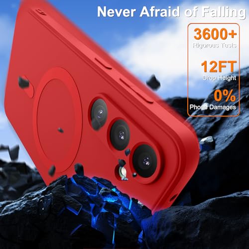 for Galaxy A15 5G Case,Magnetic,Wireless Charging,Slim Red | Soft TPU Silicone Cover Phone Case for Samsung Galaxy A15 5G,Red - color: Red