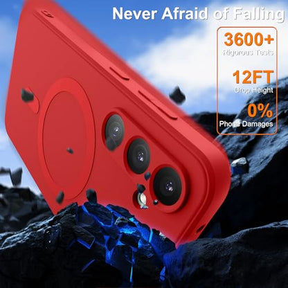 for Galaxy A15 5G Case,Magnetic,Wireless Charging,Slim Red | Soft TPU Silicone Cover Phone Case for Samsung Galaxy A15 5G,Red - color: Red