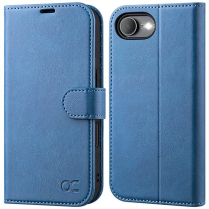 OCASE for iPhone 17e/iPhone 16e Wallet Case, Card Holder, Light Blue | RFID Blocking, Kickstand, Magnetic Closure, PU Leather Flip Folio, Shockproof TPU Shell, Protective Phone Cover (6.1") - color: Light Blue