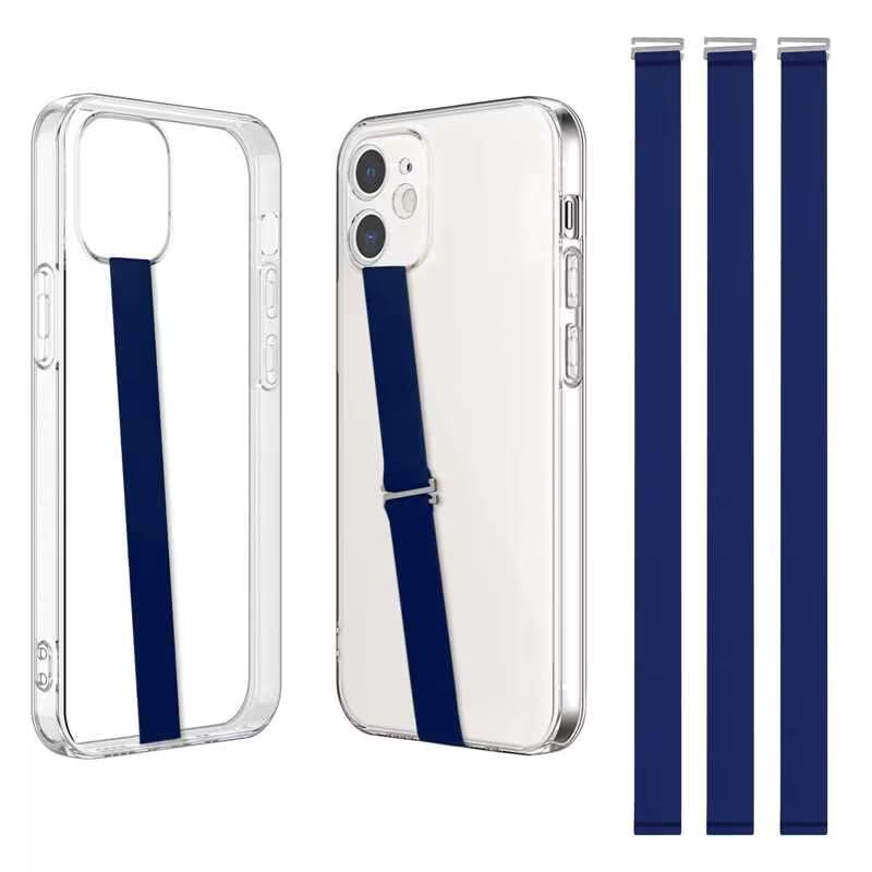 TEAMOLA Silicone Phone Grip Strap, Anti-Slip Phone Hand Holder Navy 210 - color: 210, 3 Navy