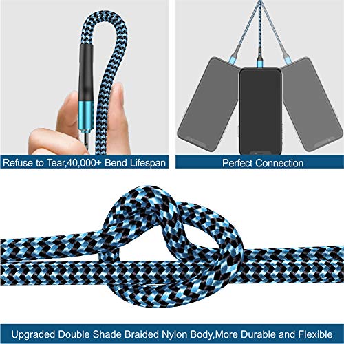 Durcord iPhone Charger 6FT/6/3/1.5, Lightning Cable Fast Charging Cable Nylon Braided Cord Compatible with iPhone 14/13/12/11 Pro Max/XS MAX/XR/XS/X/8/7/Plus/6S/6/SE/5S/iPad