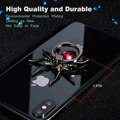 Allengel Phone Ring Holder Stand, 360 Degree Rotation Universal Spider Finger Kickstand with Polished Metal Phone Grip for Cell Phone, Red - color: Red