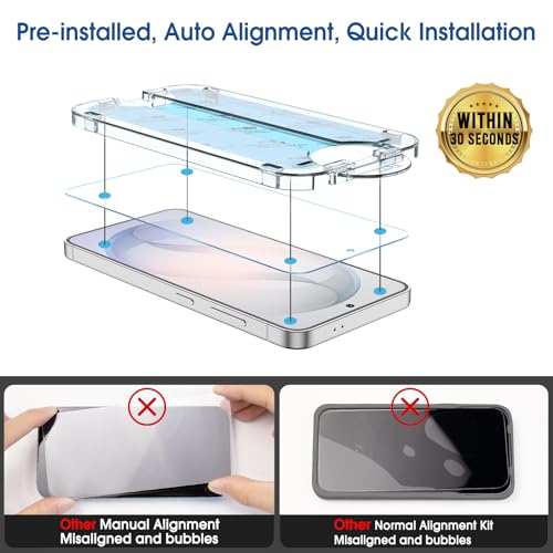 amFilm OneTouch for Samsung Galaxy S26+ Plus Screen Protector TemperedGlass - size: S26P-6.7"