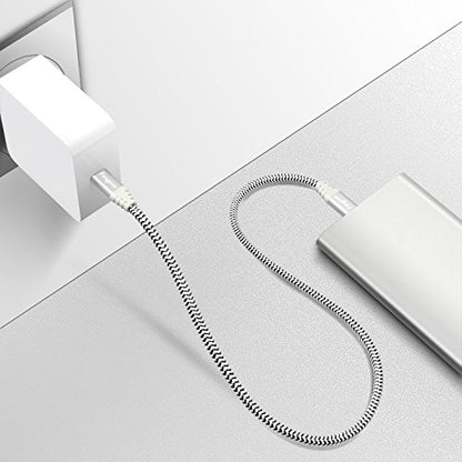 Fasgear USB C to Micro USB Cable, Gray, 1ft - color: Gray, size: 1ft