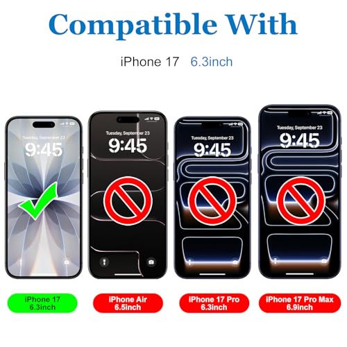 Mothca 2 Pack Matte Glass Screen Protector for iPhone 17 [6.3 inch] + 2 Pack Camera Lens Protector, Anti-Glare & Anti-Fingerprint Case Friendly Tempered Glass, Bubble Free, Smooth as Silk - size: iPhone 17-6.3 Inch