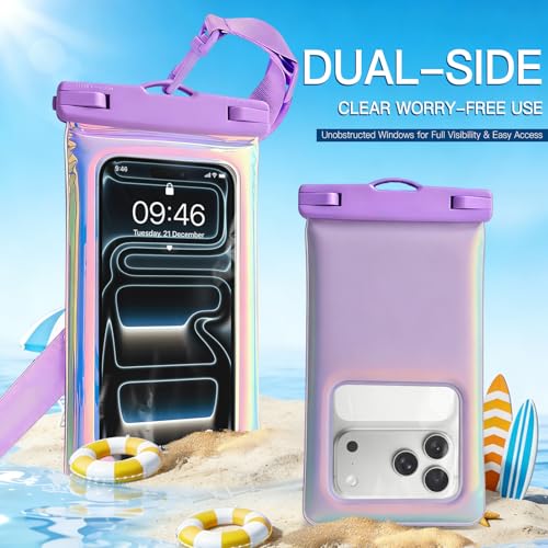 Waterproof Phone Case for iPhone Phones all Models Laser Lridescent | Waterproof phone case Cross-body Lanyard Cruise Ship Travel Essentials Compatible, All Devices Touchscreen Friendly - color: Iridescent, size: All models of mobile phones