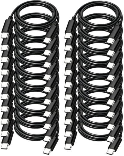 USB-C to USB-C Cable 6FT 20-Pack, USBC Cable Fast Charging & Data & Carplay - color: Black, size: 6FT