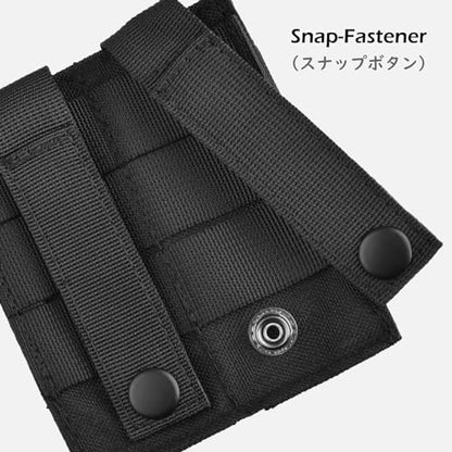 TRIWONDER Tactical Cigarette Pouch Molle Small Military Bag Battery Cigarette Case EDC Utility Card Holder Lighter Slot Mini Cigar Waist Pack - color: 14 Black - Double Pistol