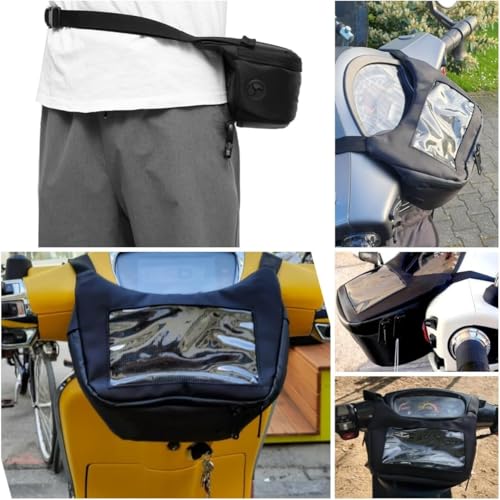 Motorcycle Saddle Bag Handlebar Bag Luggage Storage Bag Compatible With Vespa Sprint Primavera GTS LX LXV 50 125 250 300 Mobile Phone GPS Touch Screen Waterproof Bag