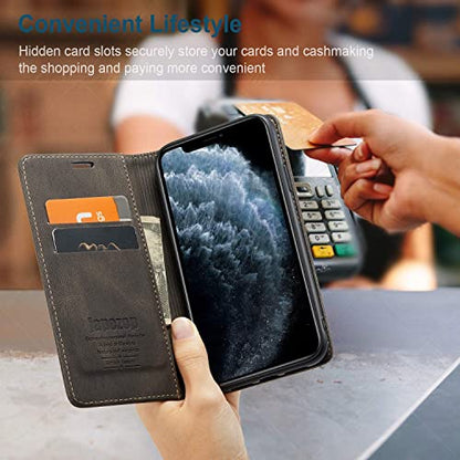 japezop iPhone 11 Pro Max Wallet Case with Card Holder[RFID Blocking],Leather Magnetic Flip Case for iPhone 11 Pro Max 6.5 inch(Coffee) - color: Coffee, size: iPhone 11 Pro Max 6.5 Inch