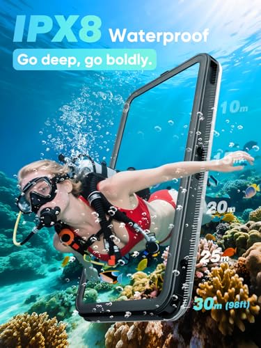 APRUT Waterproof Phone Pouch Case 7.5", 2025 Upgraded IPX8 Waterproof Phone Case for Snorkeling, Universal Fit for iPhone 16 Pro Max 15 14 13, Galaxy S25, Beach Vacation Essentials (Black) - color: Black-90% Pick