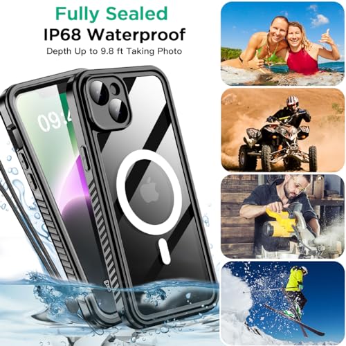 AICase iPhone 14 Plus Case Waterproof with MagSafe Clear Snowproof,Dustproof and Shockproof,IP68 Certified Full Body 360 Protection Fully Sealed Underwater Cover for iPhone 14 Plus 6.7" - color: iphone 14 Plus Waterproof Case