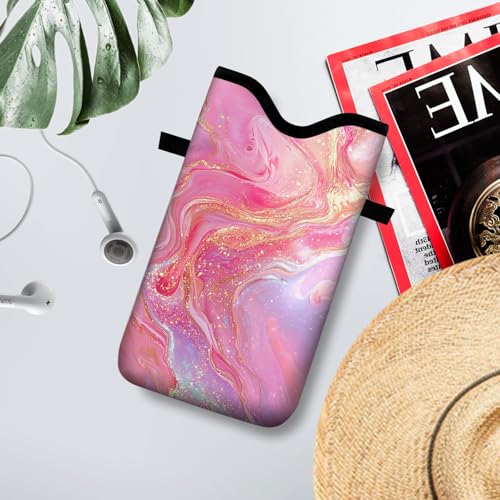 Neoprene Cell Phone Sleeve Pouch Case Bag with Crossbody Strap Neck Lanyard for Women 7.1 X 3.9 in Gilding - color: Gilding