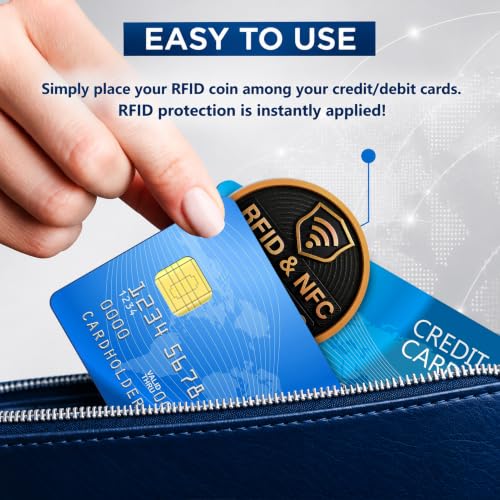SaiTech IT 5 Pack Round Shape RFID Blocking Card for Credit Card, Black | Slim Anti-Theft Contactless NFC RFID Blocker Protector, Easily Fit into Wallet and Purse, for Men & Women - color: Black - Round
