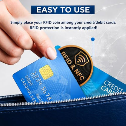 SaiTech IT 5 Pack Round Shape RFID Blocking Card for Credit Card, Black | Slim Anti-Theft Contactless NFC RFID Blocker Protector, Easily Fit into Wallet and Purse, for Men & Women - color: Black - Round