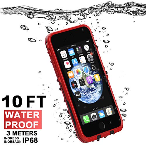 Diverbox for iPhone SE 2020/iPhone 8 Waterproof Case - Shockproof IP68 Full-Body with Screen Protector, Underwater 4.7" Cover (Bright red) - color: Bright red