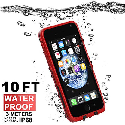 Diverbox for iPhone SE 2020/iPhone 8 Waterproof Case - Shockproof IP68 Full-Body with Screen Protector, Underwater 4.7" Cover (Bright red) - color: Bright red