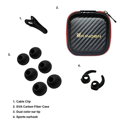 KINDEN Air Tube Earbuds Headphone Binaural Earphones with Microphone Noise Cancelling for Phone,Pad,Pod,HTC,Sony,Mp3 Players - color: Blue