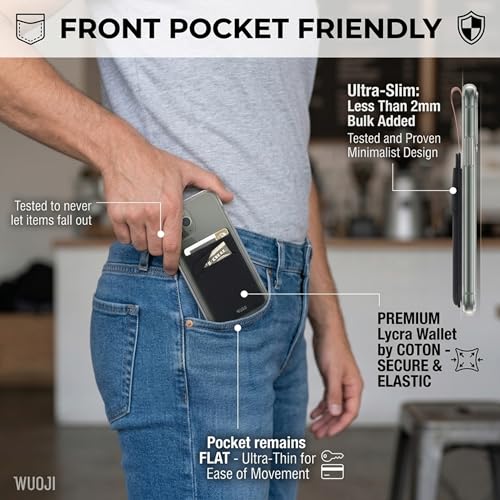 RFID Blocking Phone Card Wallet - Double Secure Pocket - Ultra-Slim Self Adhesive Credit Card Holder Card Sleeves Phone Wallet Sticker All Smartphones (Bluegre)-2PC - color: Bluegre