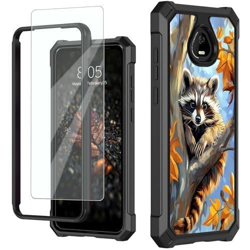 for Schok Volt Sv67q Sv67332 Case with Screen Protector, Military Grade Drop Protection, Dual Layer Hybrid Shockproof Protection TPU Phone Case for Schok Volt Sv67q, Raccoon Perched - color: Raccoon Perched