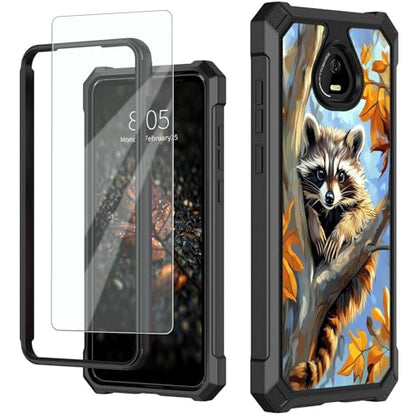 for Schok Volt Sv67q Sv67332 Case with Screen Protector, Military Grade Drop Protection, Dual Layer Hybrid Shockproof Protection TPU Phone Case for Schok Volt Sv67q, Raccoon Perched - color: Raccoon Perched