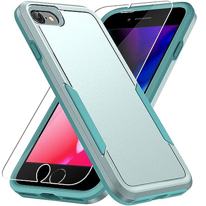 for iPhone SE Case 2022(3rd)/2020(2nd)/iPhone 7/8 Case, with Screen Protector,[Military Grade Drop Tested] Heavy-Duty Tough Rugged Shockproof Protective Phone Case, Green - color: Green