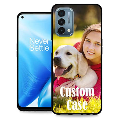 Personalized-Custom Phone Case for OnePlus Nord N200 5G with Picture Photo Text Name - Customized One Plus N 200 5 G Cellphone/Smartphone/Mobilephone Soft Thin Cover (Black) 6.49-inch - color: Black 01 - 1 Photo Text