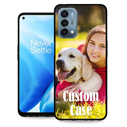 Personalized-Custom Phone Case for OnePlus Nord N200 5G with Picture Photo Text Name - Customized One Plus N 200 5 G Cellphone/Smartphone/Mobilephone Soft Thin Cover (Black) 6.49-inch - color: Black 01 - 1 Photo Text