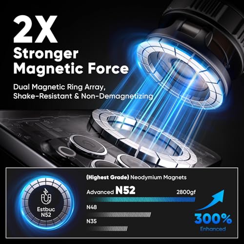 Car Phone Holder for Magsafe [120+LBS Strong Suction & 2800gf Magnetic] | 360° Adjustable Car Phone Mount, Phone Holders for Your Car for iPhone 17 Pro Max 16 15 14 13 12 Air