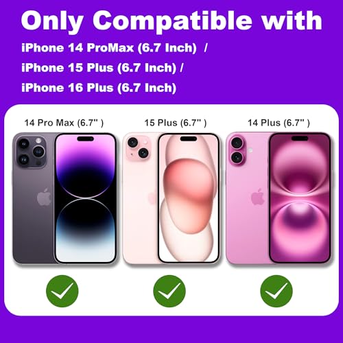 2 Pack Matte Privacy Screen Protector for iPhone 14 Pro Max/15 Plus/16 Plus 6.7",Anti-Glare Anti-Fingerprint,No Dazzling Anti-Spy,Smooth Responsive Touch Glass Film,Installation Frame - size: for iPhone 14 Pro Max / 15 Plus / 16 Plus