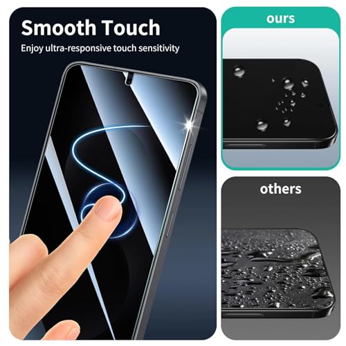 Privacy Screen & Camera Lens Protector for Samsung Galaxy S25 Edge, Anti-Spy Tempered Glass, Private Black Protection, 9H Hardness Anti-Scratch 2.5D Curved Edges Case-Friendly, 3 Pack Each - color: S25 Edge Black