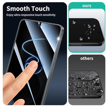 Privacy Screen & Camera Lens Protector for Samsung Galaxy S25 Edge, Anti-Spy Tempered Glass, Private Black Protection, 9H Hardness Anti-Scratch 2.5D Curved Edges Case-Friendly, 3 Pack Each - color: S25 Edge Black