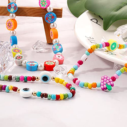 6PCS Beaded Phone Charms Strap Fruit Star Faux Pearl Rainbow Beads Phone Chains Beaded Lanyard for Camera Key Wallet Valentines Day Gifts for Her Women - style: Style6-3