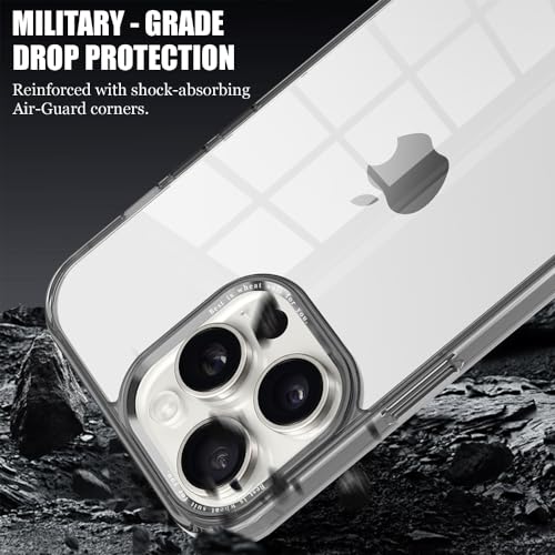for iPhone 15 Pro Max Case,[Anti-Yellowing] [Military-Grade Protection] Anti-Scratch Transparent Back Slim Shockproof 15 Pro Max Phone Case 6.7 inch (Gray) - color: Gray
