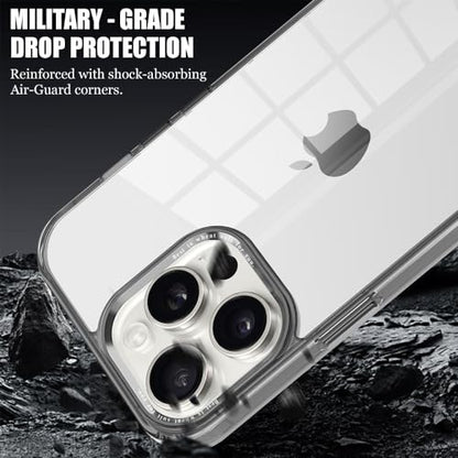 for iPhone 15 Pro Max Case,[Anti-Yellowing] [Military-Grade Protection] Anti-Scratch Transparent Back Slim Shockproof 15 Pro Max Phone Case 6.7 inch (Gray) - color: Gray