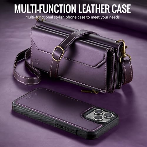 Strapurs for iPhone 15 Pro Max Magnetic Detachable Wallet Case, Purple - color: (Detachable with Magsafe)-Purple, size: iPhone 15 Pro Max - 6.7"