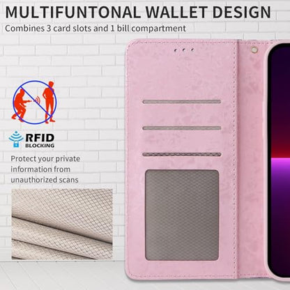 UEEBAI Wallet Case for Samsung Galaxy S23 Ultra 5G, PU Leather Phone Case Kickstand RFID Blocking Flip Case with Card Slots Wrist Strap Relief Engraved Pattern Magnetic Closure Folio Case - Black Rose - color: Black Rose, size: Samsung Galaxy S23 Ultra 5G