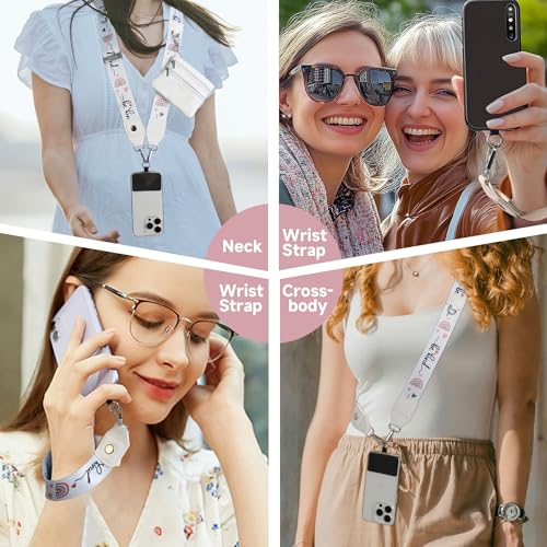 FUVLIFE Cell Phone Lanyard Crossbody, Clip and Go Phone Strap with Wallet - color: Heart