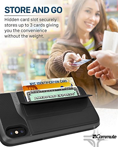 VENA vCommute for iPhone Xs/X Wallet Case, Space Gray - color: Black, size: iPhone X/ XS