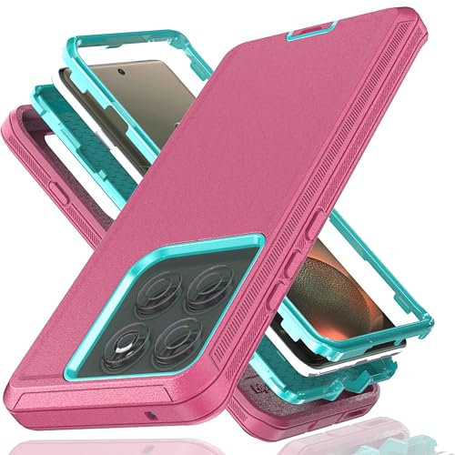 for Moto Edge 2025 Phone Case 3 in 1 Shockproof Hard PC Soft TPU Bumper Drop-Proof Shell with Screen and Camera Protection Blue/Sky Pink - color: Blue with Pink