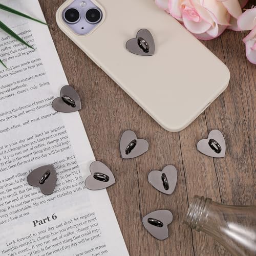 8pcs Heart Phone Charm Holder, 1inch Cell Phone Charm Hook - color: black, size: 2.5cm